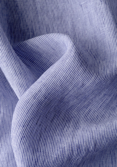 Atlantic Blue Stripe Belgian Linen Shirt