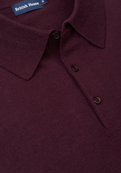 Claret Burgundy Merino Wool Blend Pullover