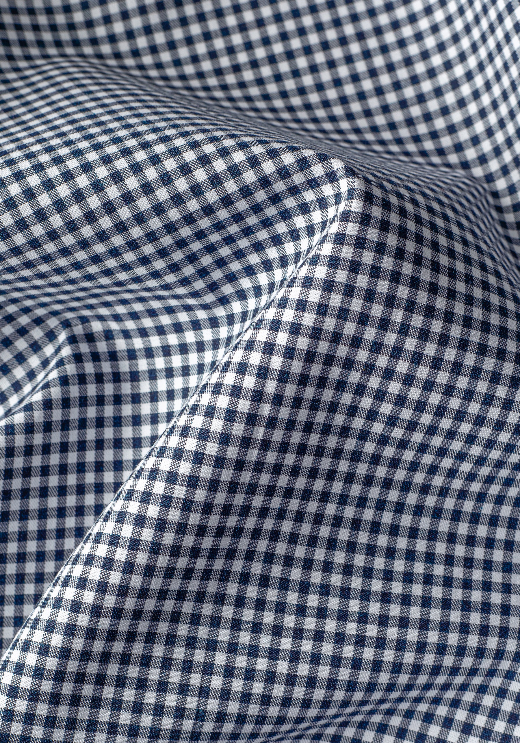 Muted Navy Checked Poplin Shirt