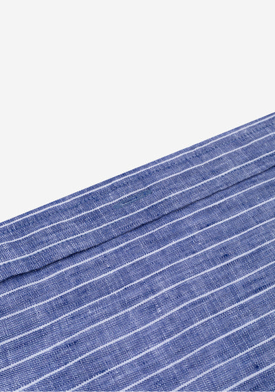Marine Blue Stripe Belgian Linen Shirt