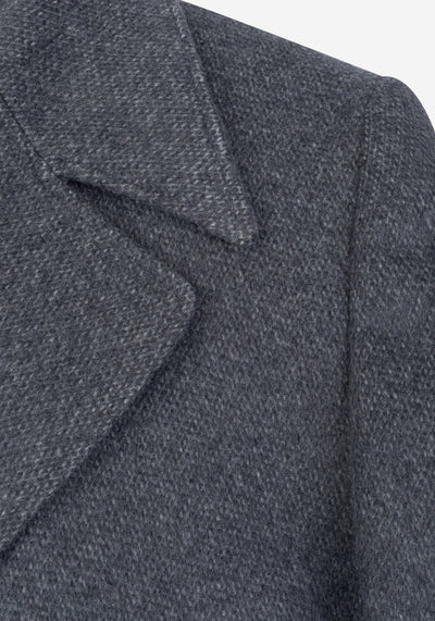 Ice Grey Double-Breasted Poly Coat