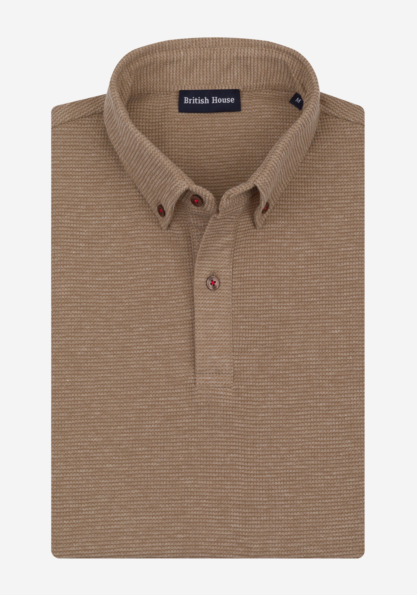 Desert Beige Waffle Polo Shirt