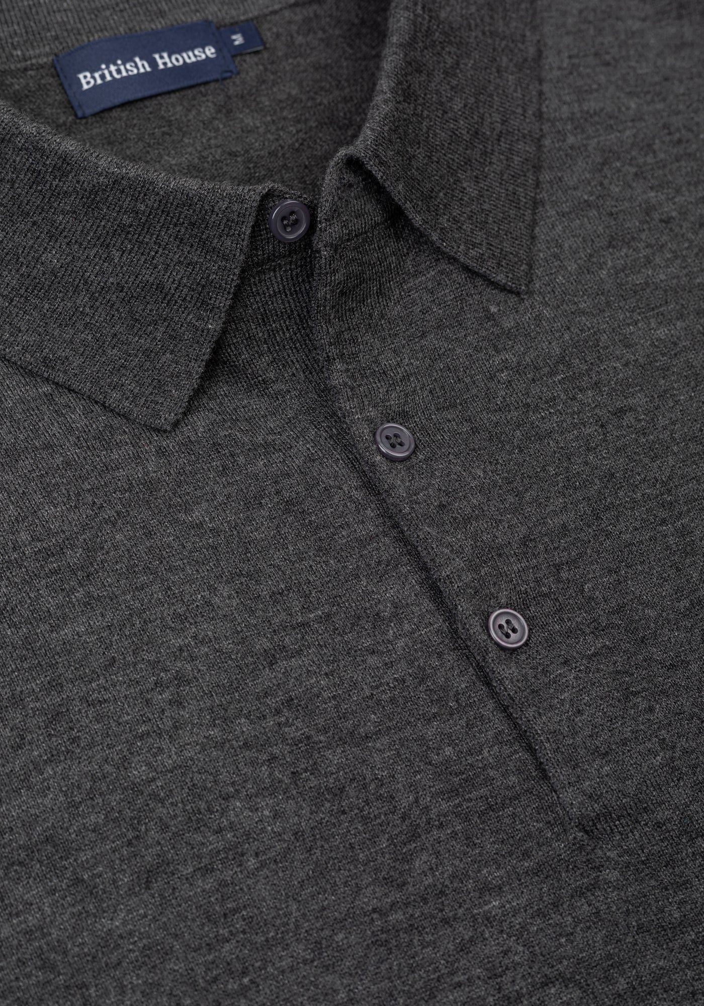 Coal Grey Merino Wool Blend Pullover