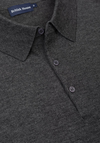 Coal Grey Merino Wool Blend Pullover