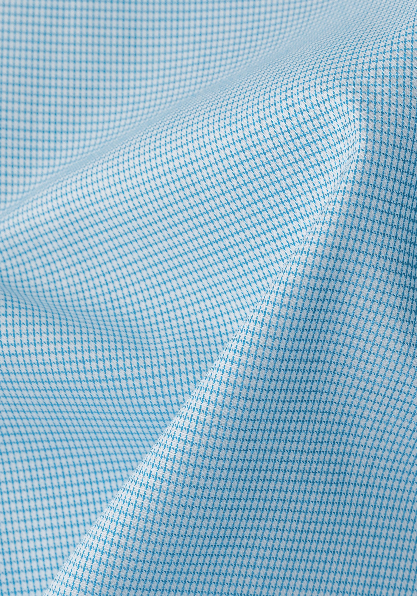 Aqua Blue Checked Mini Houndstooth Shirt