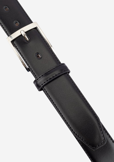 Metallic Black Spanish Genuine Leather Belt