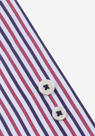 Blaze Red Navy Stripe Twill Shirt