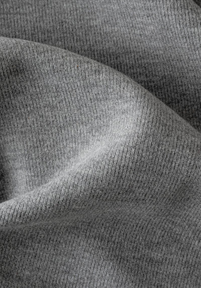 Fog Grey Cotton Polo Shirt - Long Sleeve