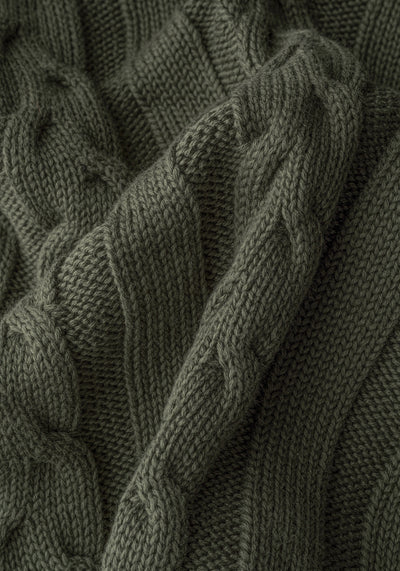 Dune Olive Heavy Knitted Cardigan