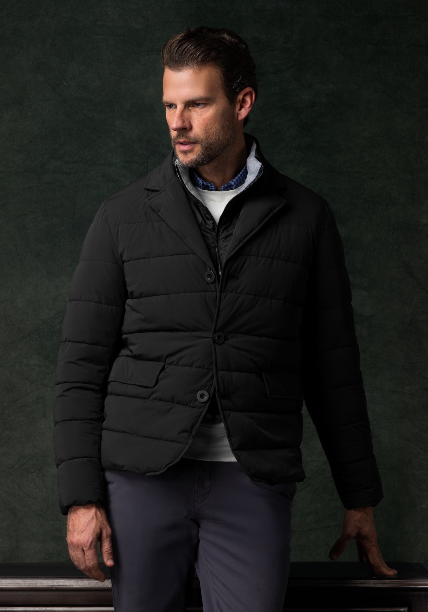 Flint Black Padded Polyamide Jacket