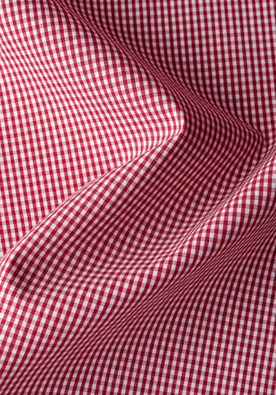 Bright Red Checked Cotton Lycra Shirt