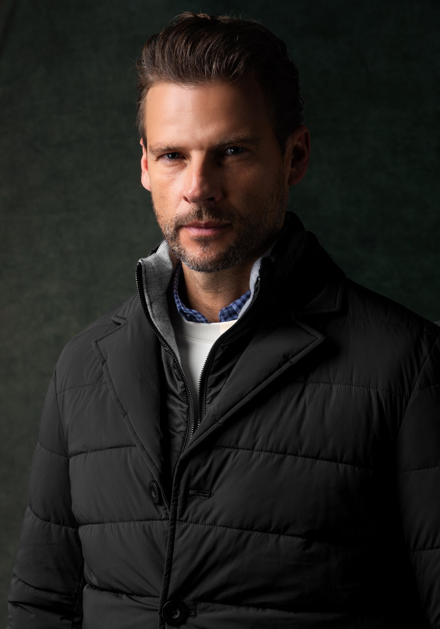 Flint Black Padded Polyamide Jacket