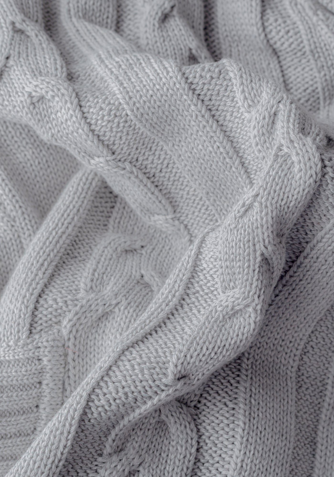 Mist Grey Heavy Knitted Cardigan