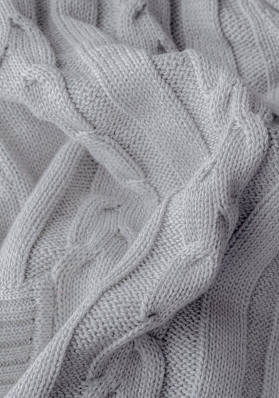 Mist Grey Heavy Knitted Cardigan