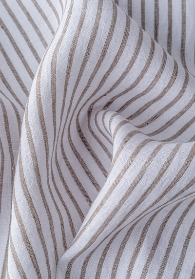 Clay Beige Stripe Belgian Linen Shirt