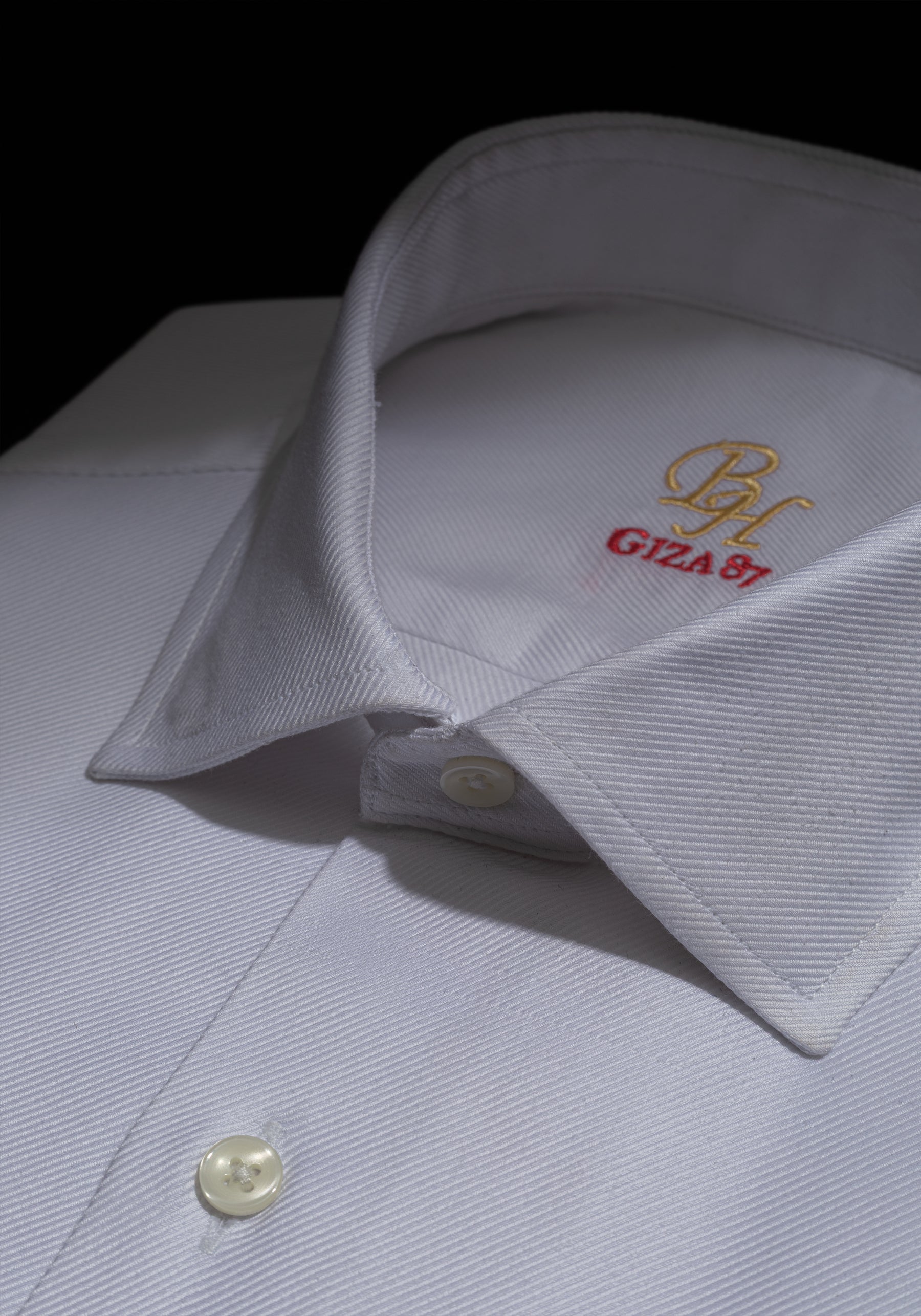 Giza 87 Cotton Opal White Stripe Signature Twill Shirt