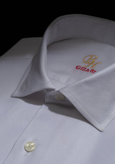 Giza 87 Cotton Opal White Stripe Signature Twill Shirt