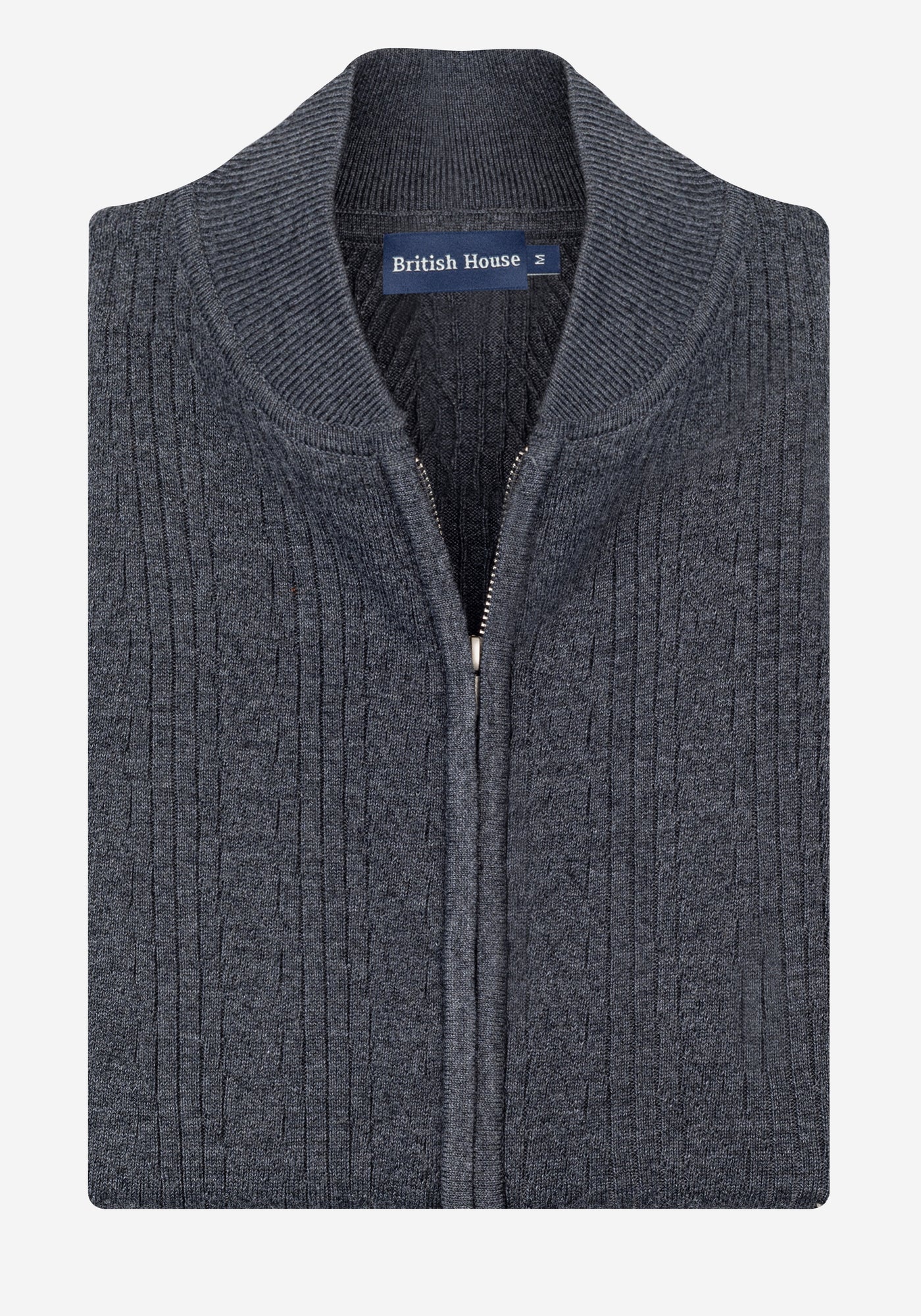 Raven Grey Double-Zipped Merino Wool Blend Pullover