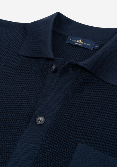 Solid Navy Heavy Knitted Cardigan