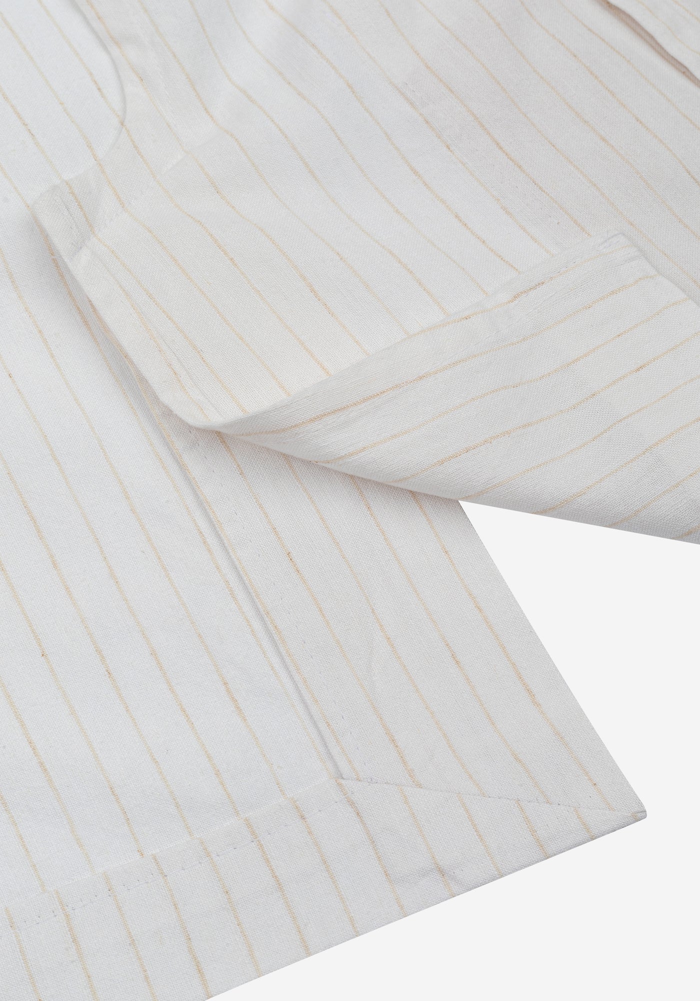White Desert Beige Stripe Cotton Tencel Linen Blazer