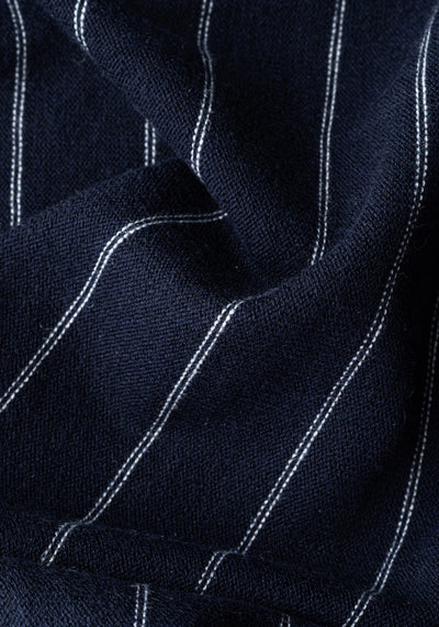 Arctic Navy Stripe Merino Wool Blend Cardigan