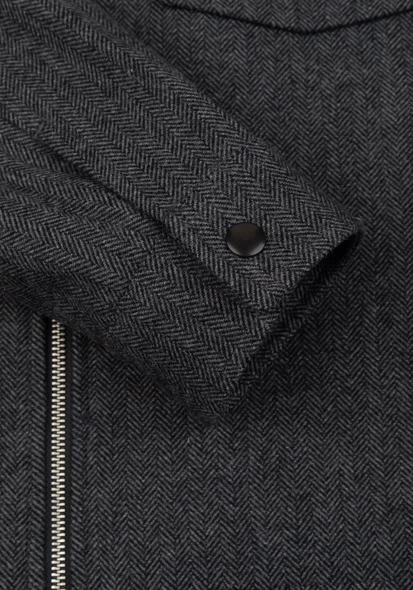 Anthracite Grey Wool-Blend Bomber Jacket