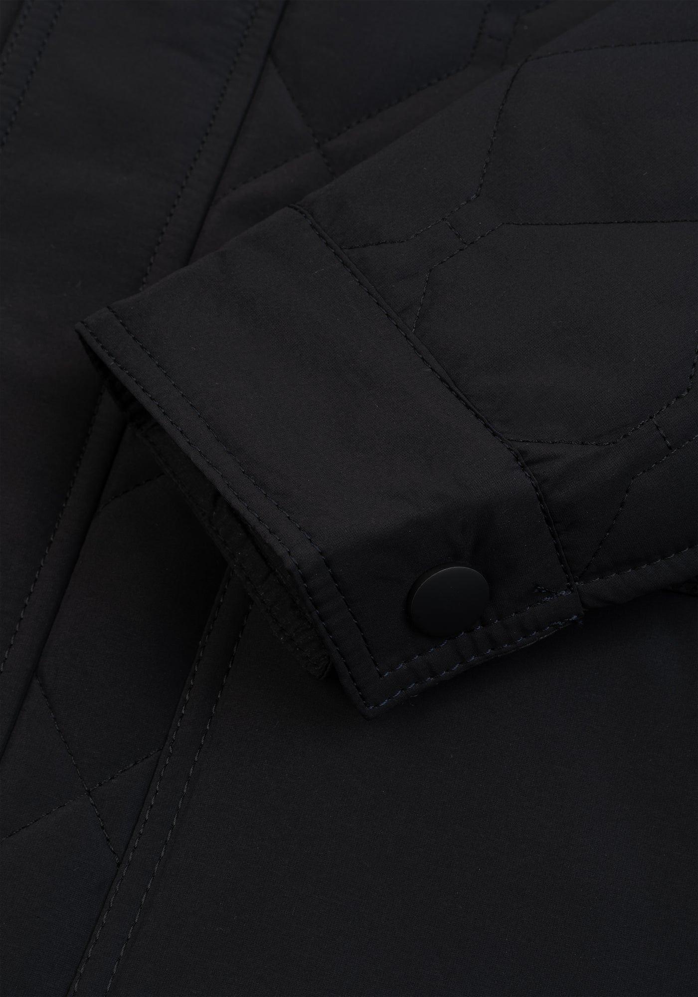 True Black Puff-Tech Quilted Jacket