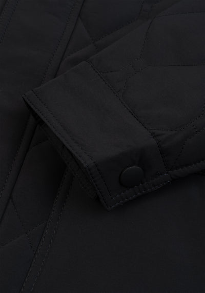 True Black Puff-Tech Quilted Jacket