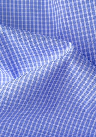 Powder Blue Checked Poplin Shirt