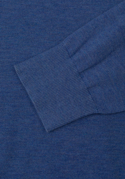 Polar Blue Merino Wool Blend Pullover