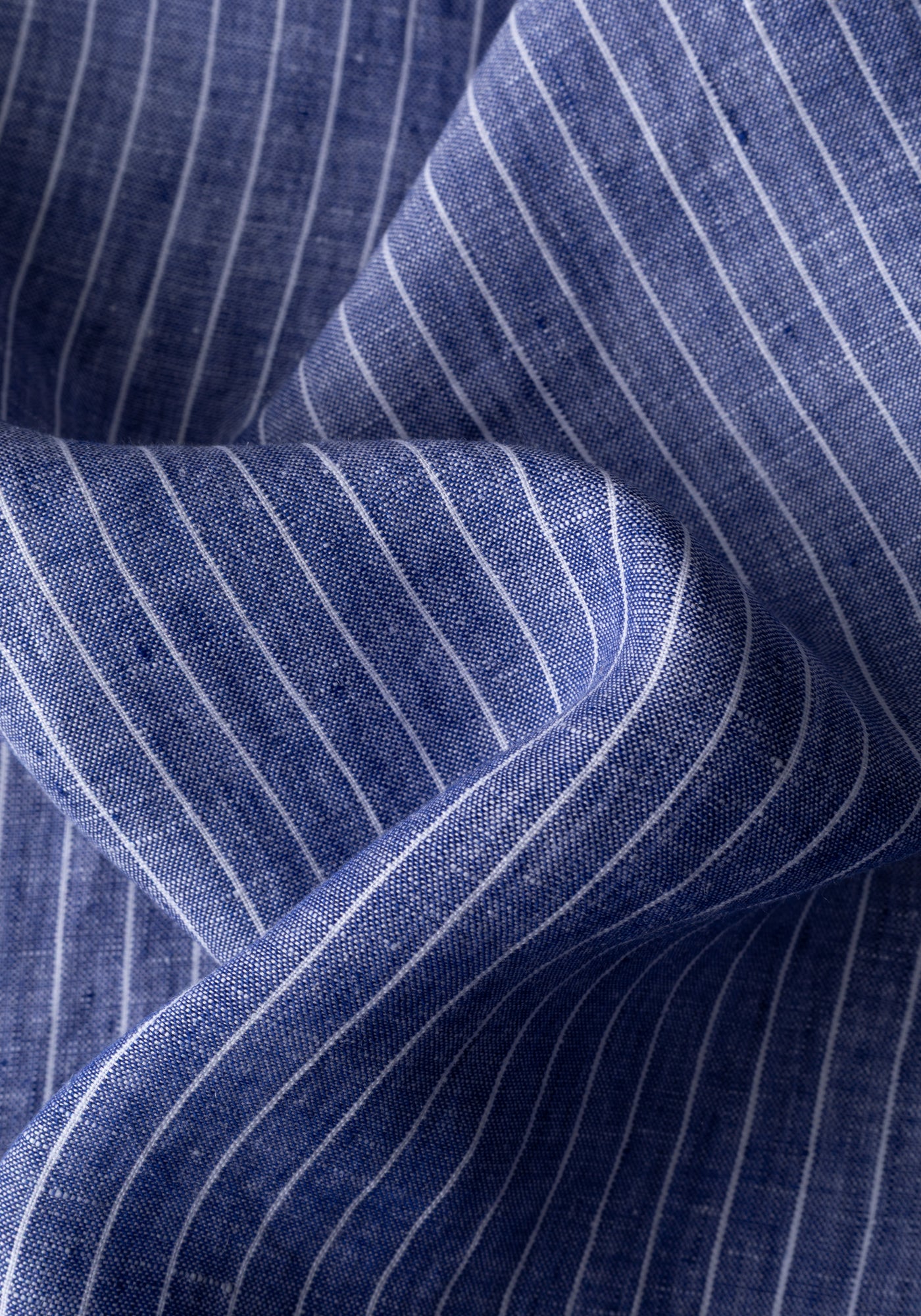 Marine Blue Stripe Belgian Linen Shirt