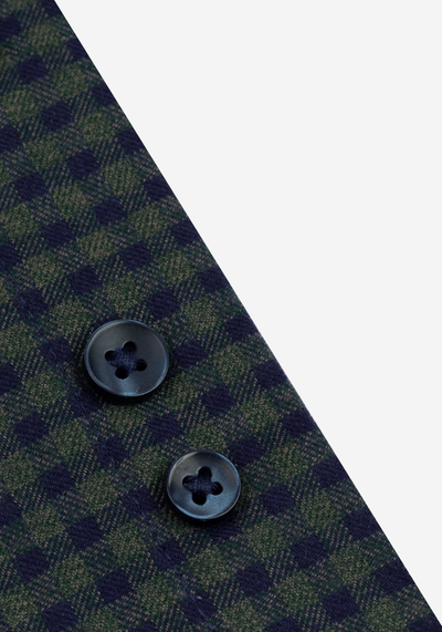 Shadow Green Checked Flannel Twill Shirt