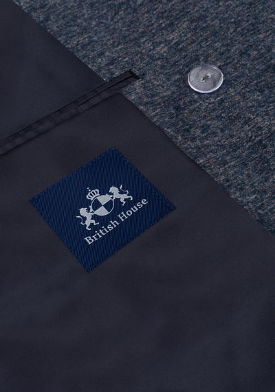 Dim Navy Double-Breasted Poly Coat