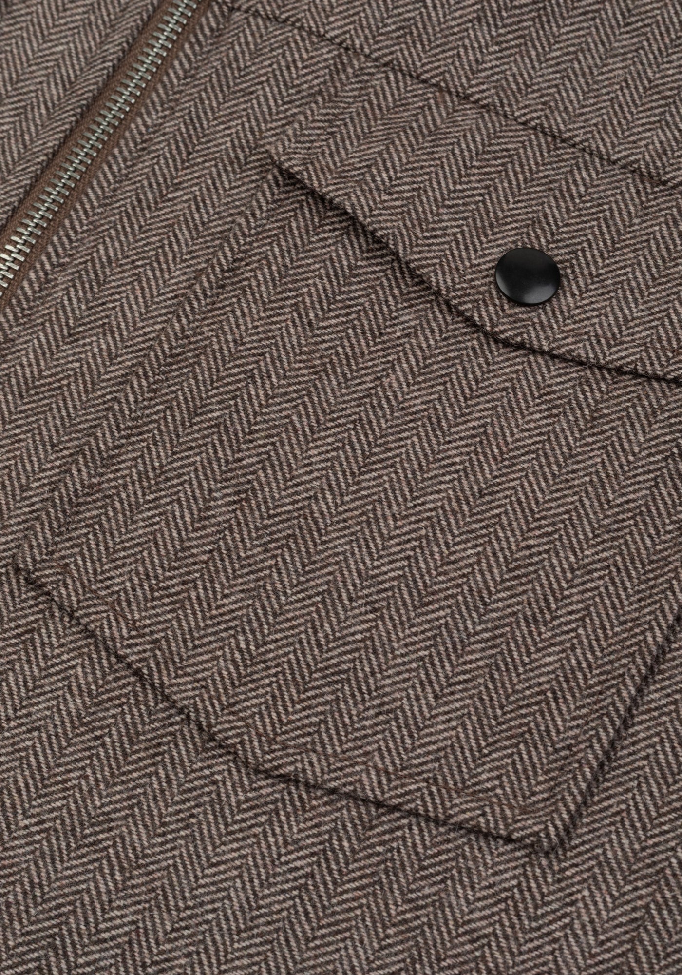 Oak Brown Wool-Blend Bomber Jacket