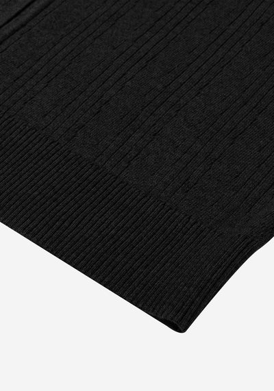 Dusk Black Double-Zipped Merino Wool Blend Pullover