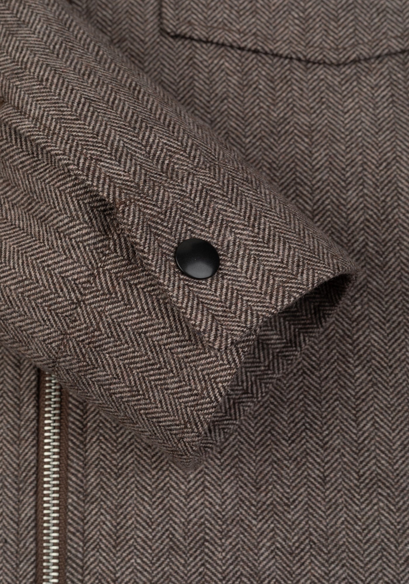 Oak Brown Wool-Blend Bomber Jacket