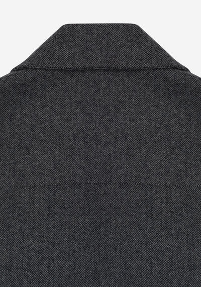 Anthracite Grey Wool-Blend Bomber Jacket