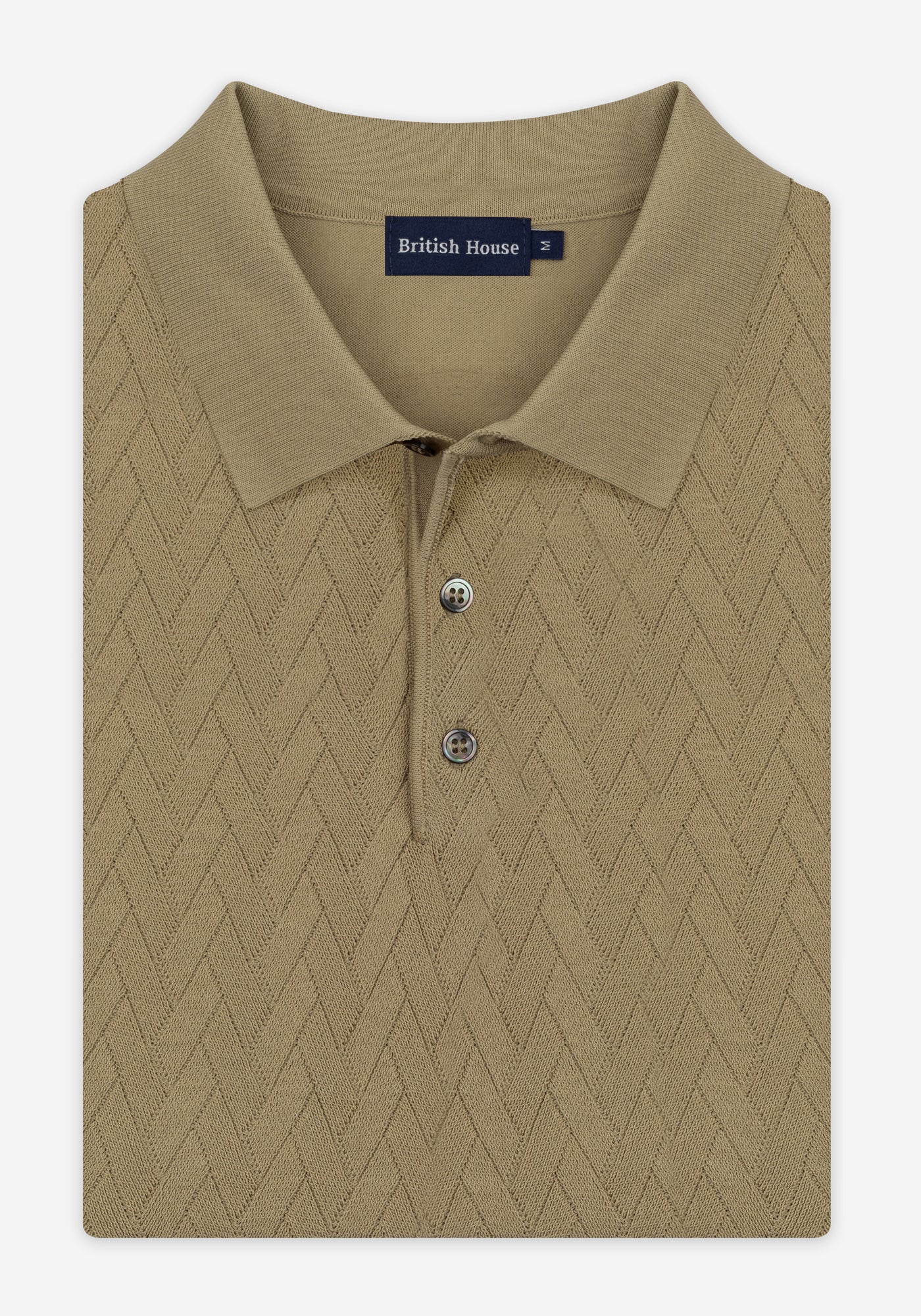 Café Beige Polyamide Knitted Polo Shirt