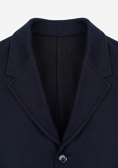 Hollow Navy Boiled Wool Jacket