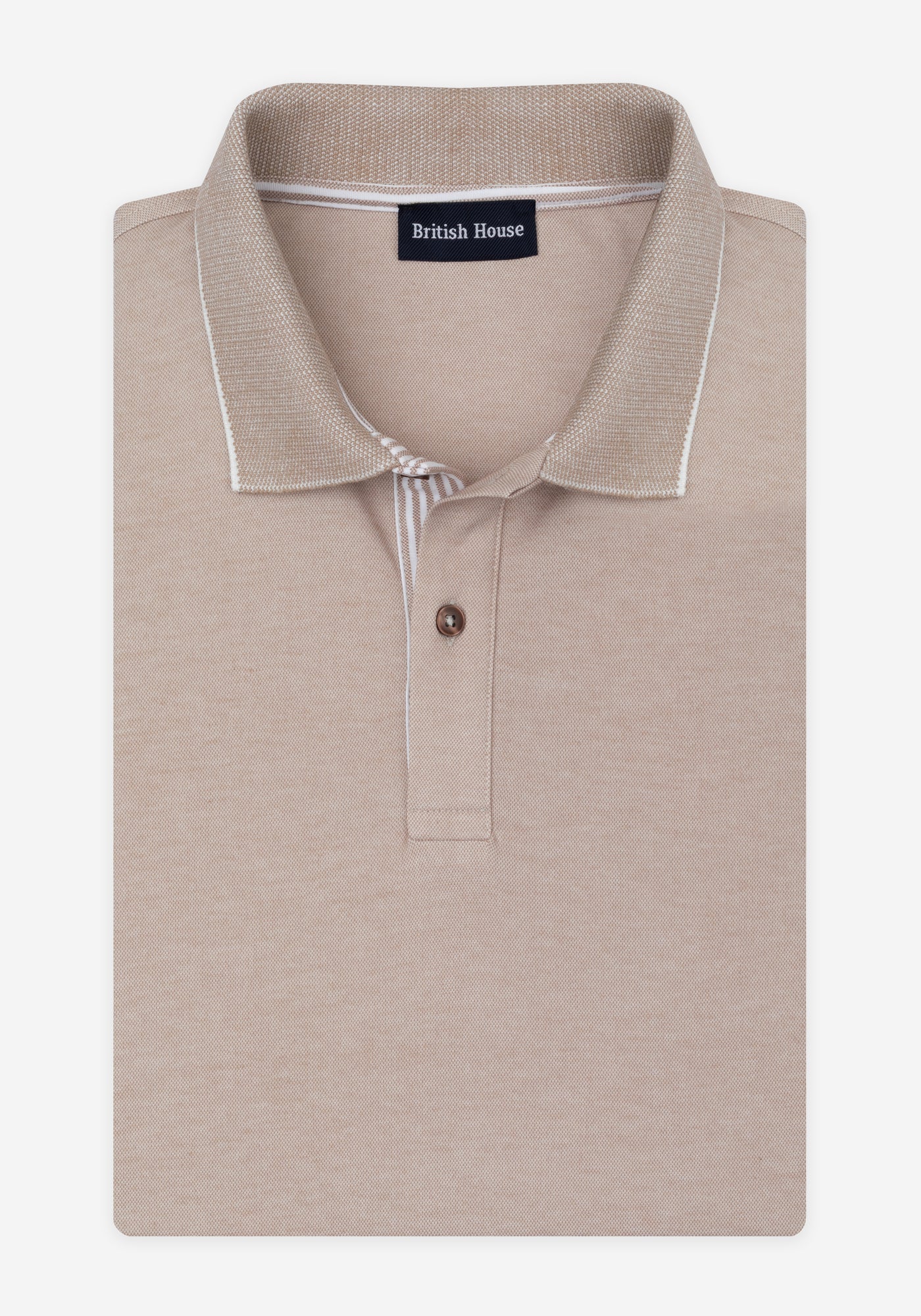 Dune Beige Cotton Polo Shirt