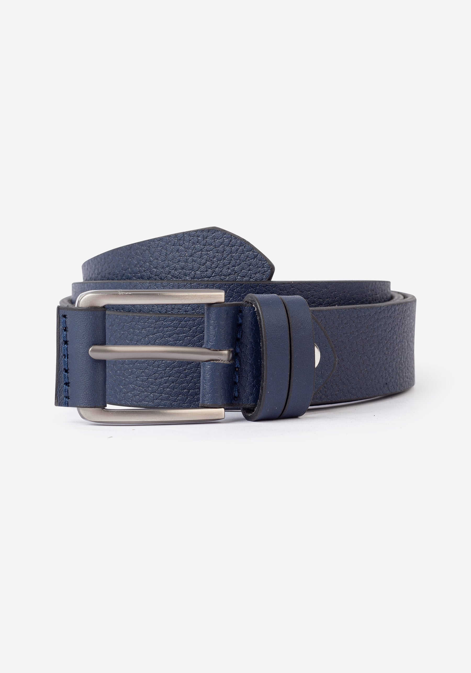 True Navy Leather Belt