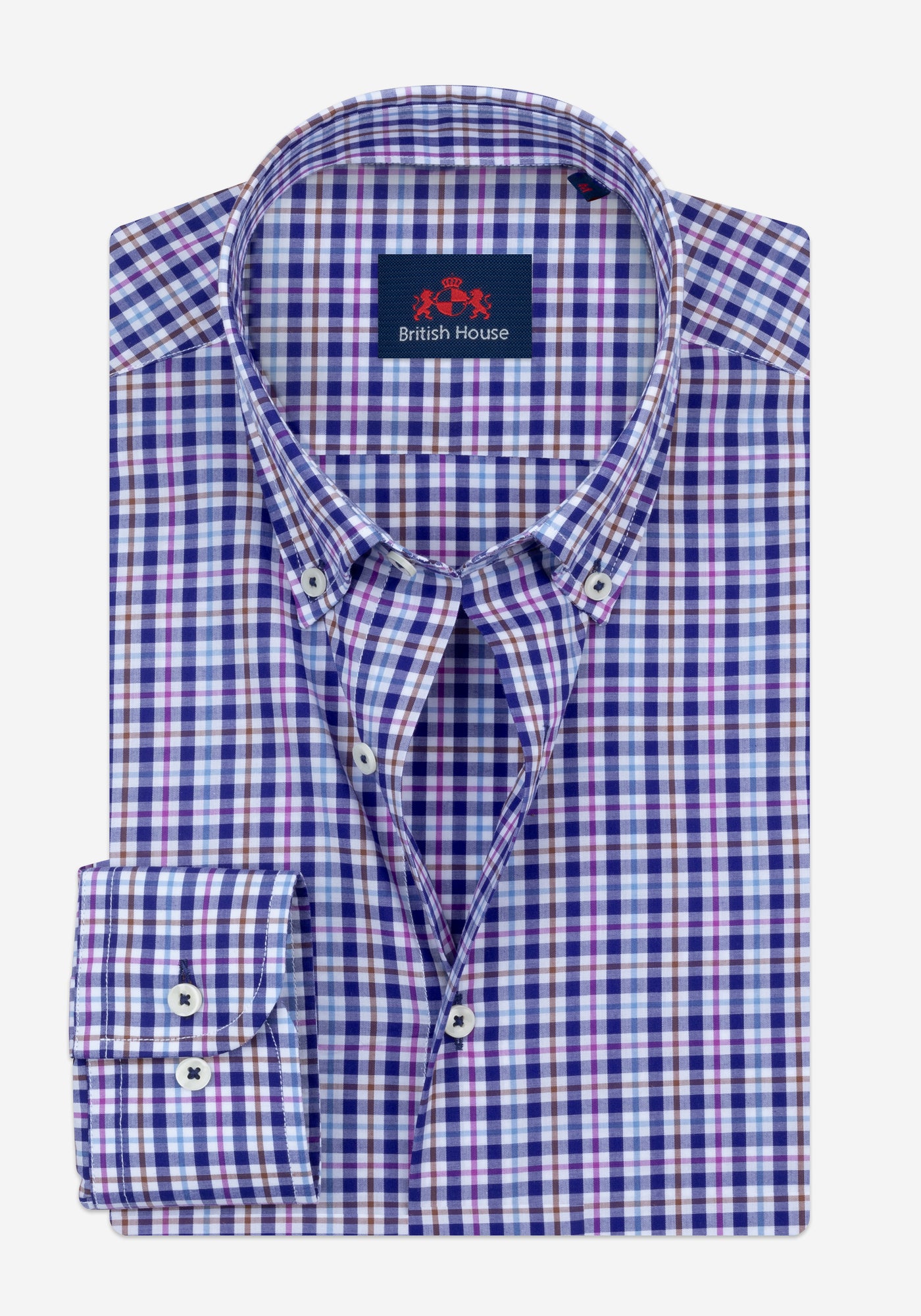 Deep Navy Checked Oxford Shirt