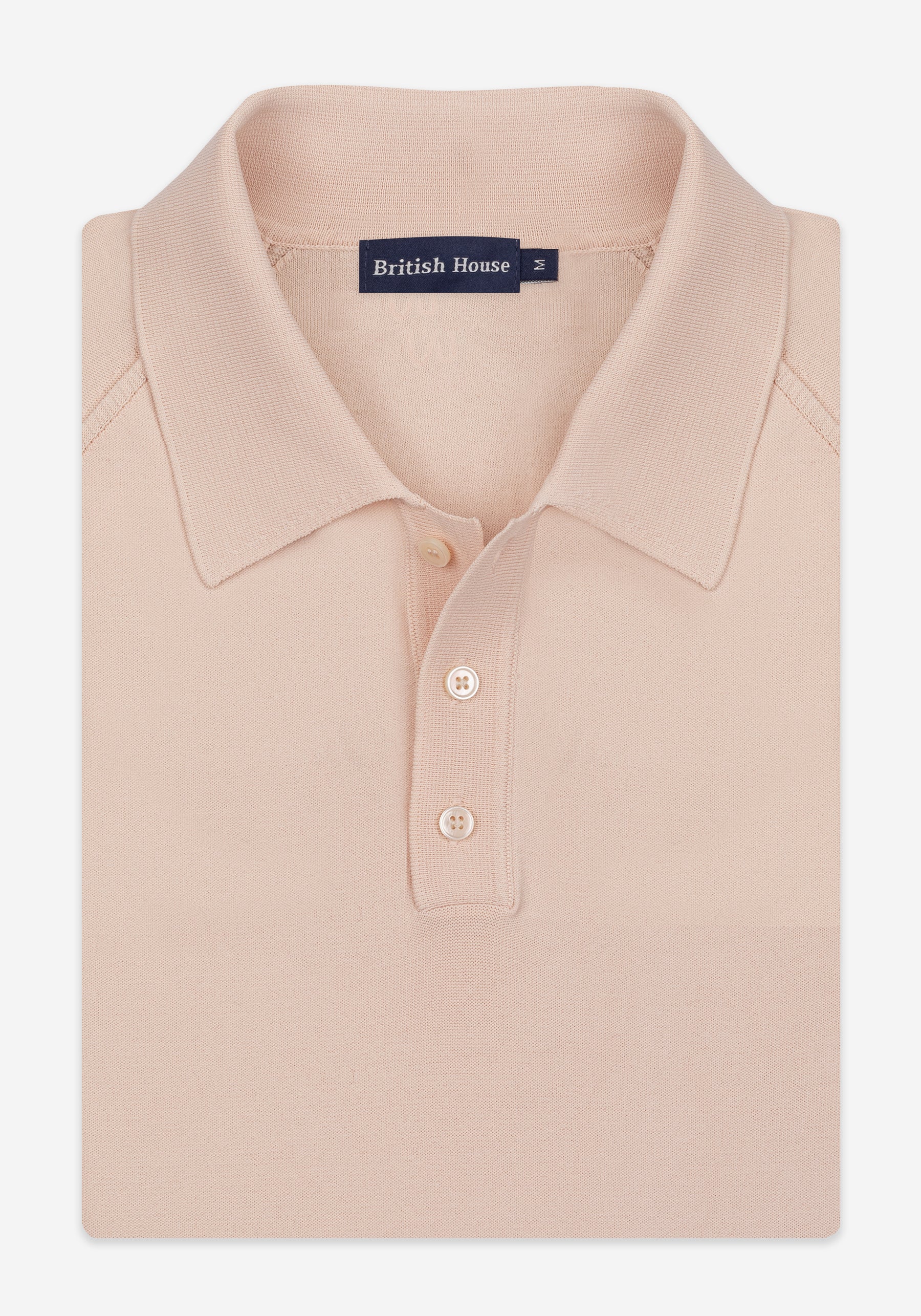 Pale Rose Polyamide Knitted Polo Shirt