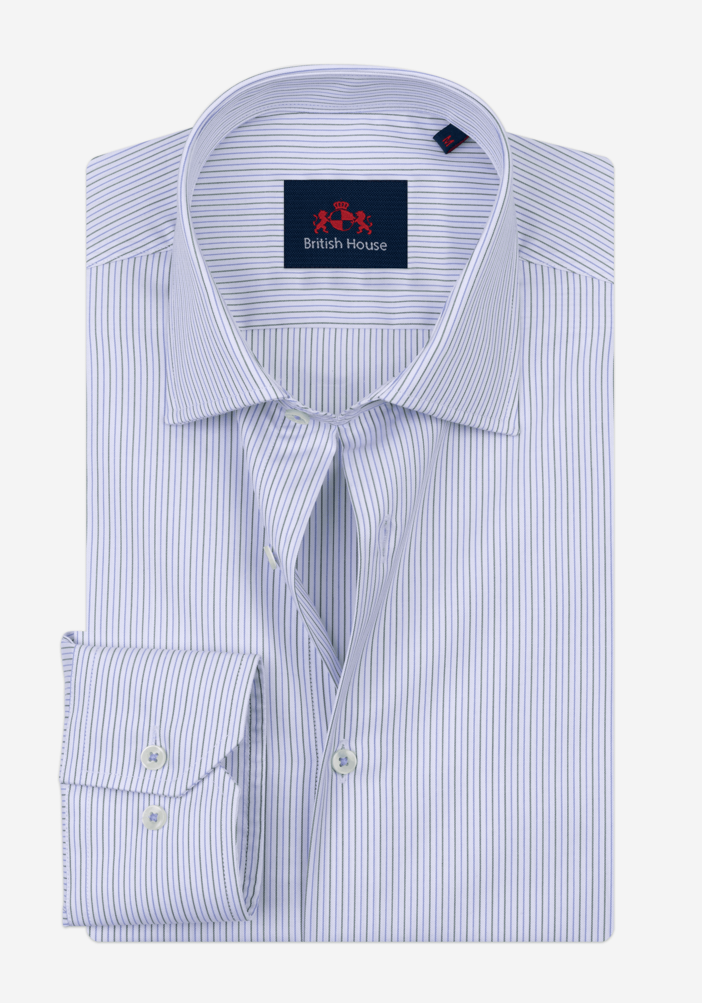 White Parti-Colored Stripe Twill Shirt
