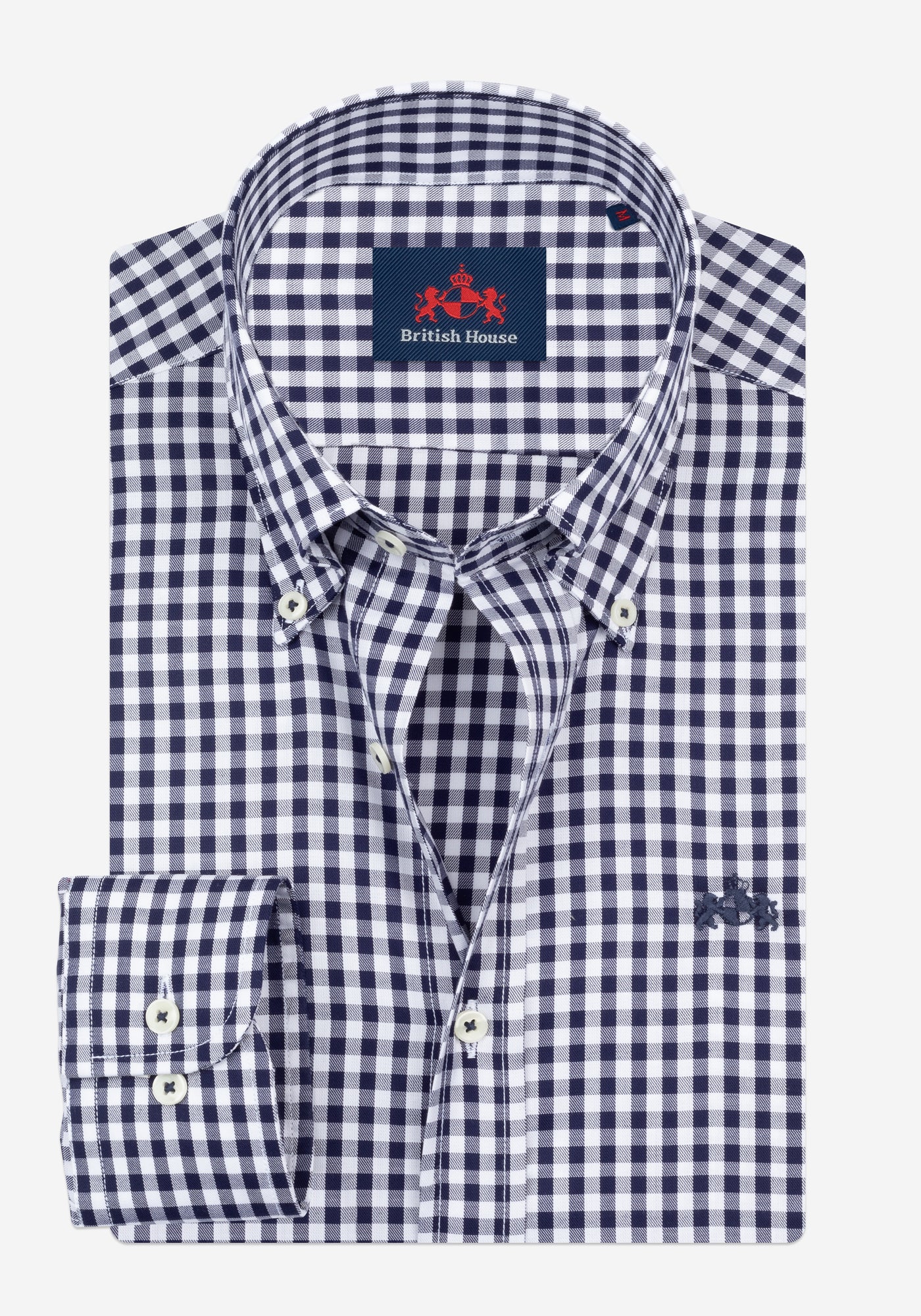 Ink Navy Checked Twill Shirt
