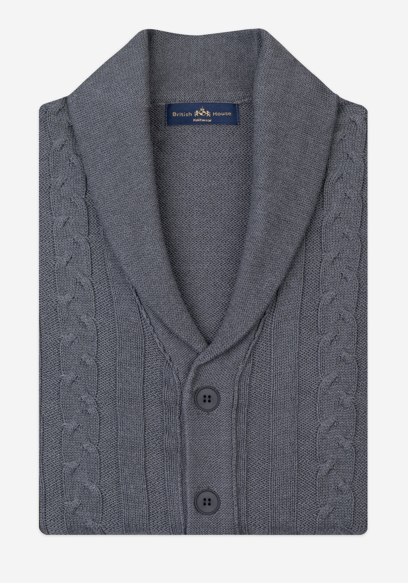 Flint Grey Heavy Knitted Cardigan
