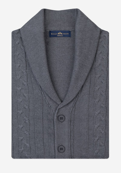 Flint Grey Heavy Knitted Cardigan