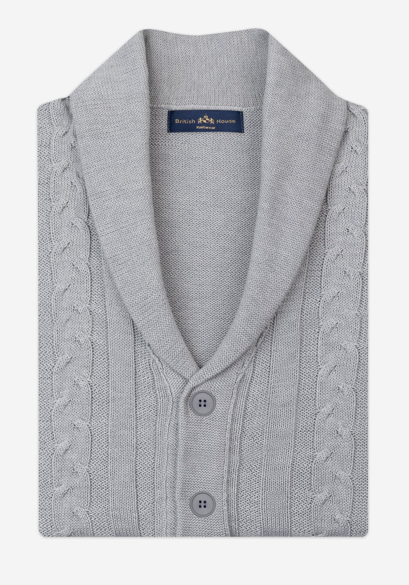 Mist Grey Heavy Knitted Cardigan