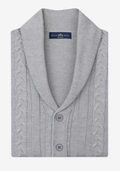 Mist Grey Heavy Knitted Cardigan