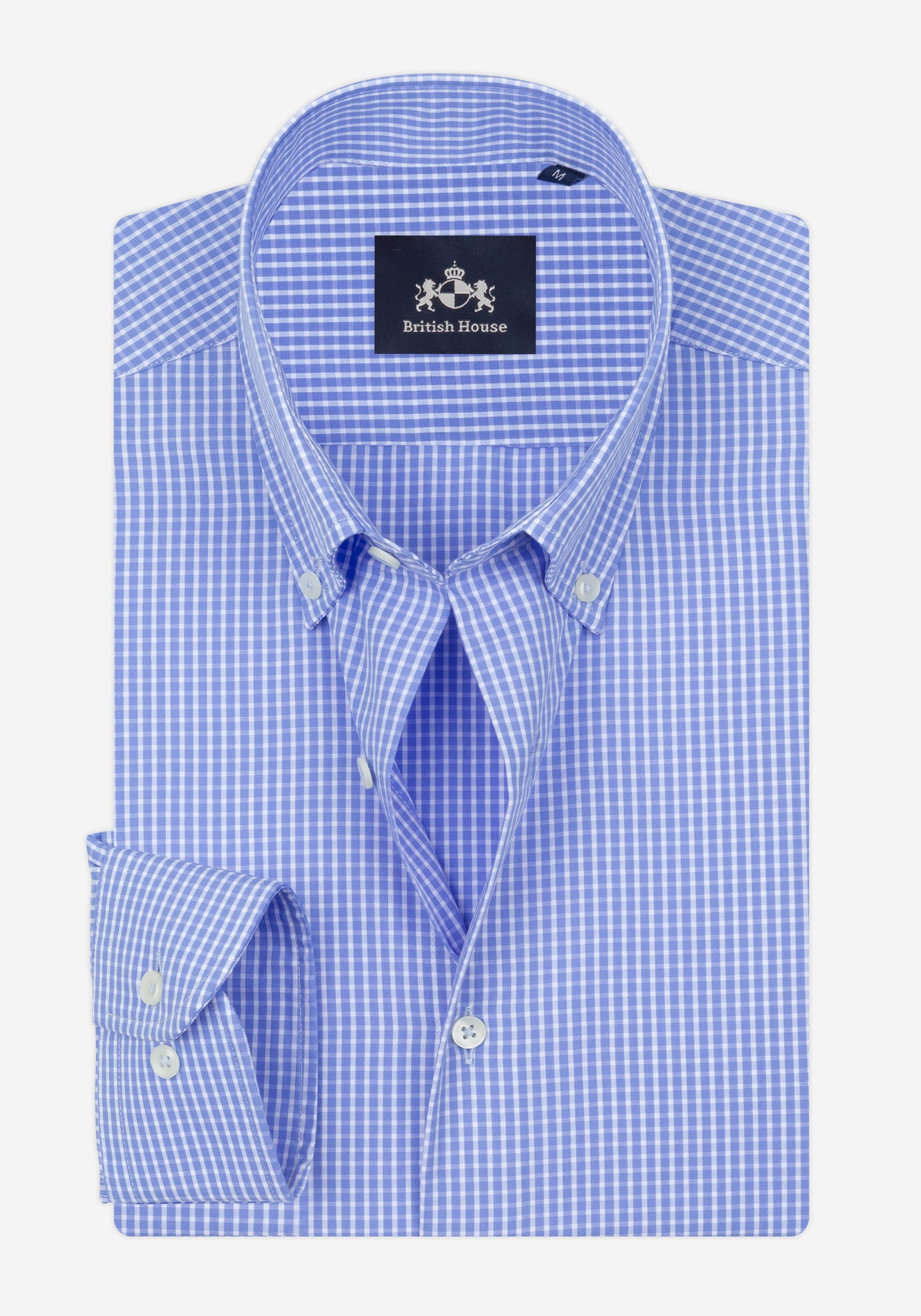 Powder Blue Checked Poplin Shirt